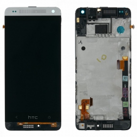 HTC One Mini (M4) screen (silver) (with frame) (used grade B, original)