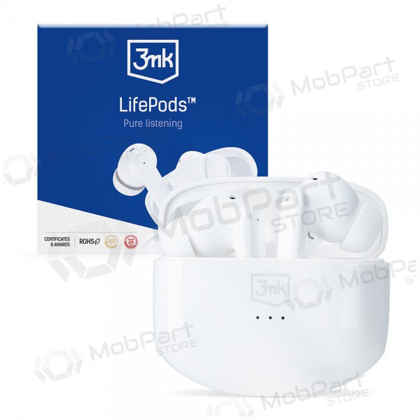 Wireless headset / handsfree 3mk LifePods (white) Wireless headset / handsfree 3mk LifePods (white)