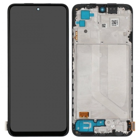Ekranas Xiaomi Redmi Note 10/Redmi Note 10S/Poco M5s su lietimui jautriu stikliuku and rėmeliu Black OLED ORG