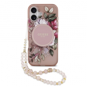 Apple iPhone 17 case - Guess IML Flowers Strap MagSafe