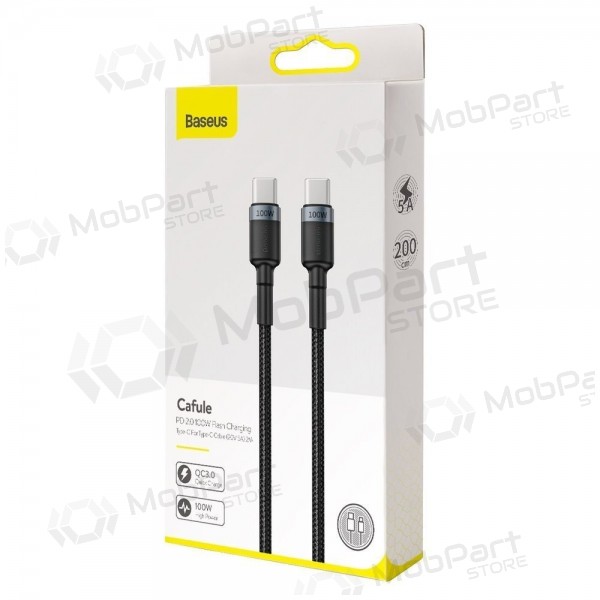 USB cable Baseus Cafule PD100W Type-C 2.0m grey-black CATKLF-ALG1