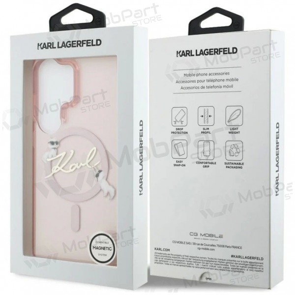 Samsung Galaxy S26 Ultra case - Karl Lagerfeld IML Choupette Karl Script Logo Magnetic (pink)
