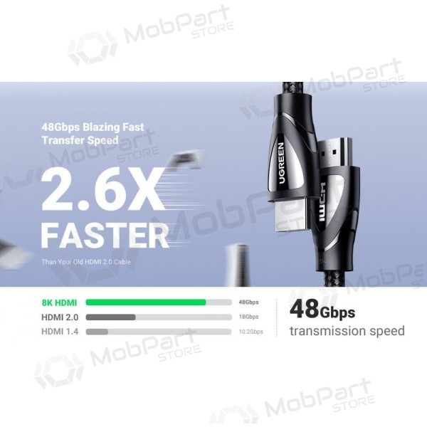 HDMI cable Ugreen HD140 HDMI 2.1 8K 60 Hz 3 m black