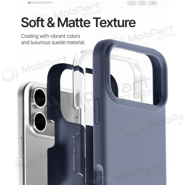 Case Mercury Pure Magsafe Silicon Case Apple iPhone 17 levandos grey