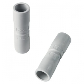 Straight connector Elettrocanali EC74016 (D16, grey (RAL7035), flared end, halogen-free)