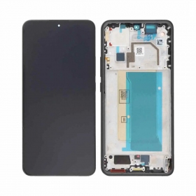 Ekranas Xiaomi 13T 5G/13T Pro 5G su lietimui jautriu stikliuku and rėmeliu Black OLED