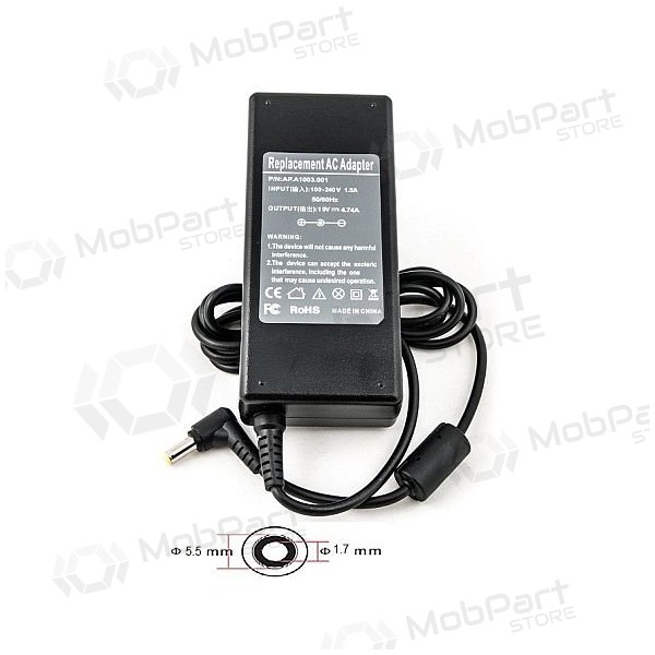 ACER 90W: 19V, 4.74A laptop charger