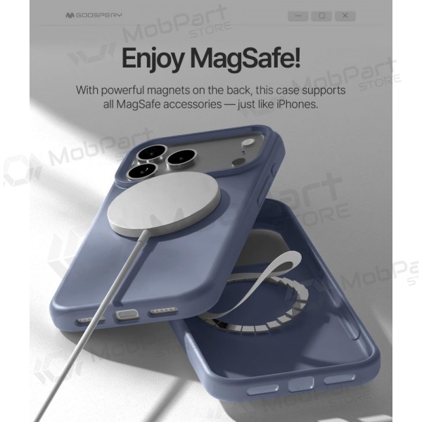 Case Mercury Pure Magsafe Silicon Case Apple iPhone 17 levandos grey