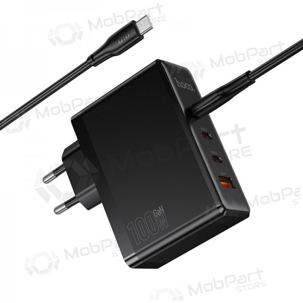 Network charger Hoco N85 100 W 3x USB-C + USB-A with USB-C cable 2 m black