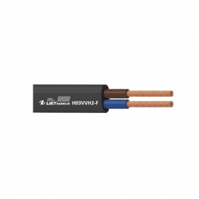 OMYp copper multiwire flat Lietkabelis cable (2x1, black, 100m)