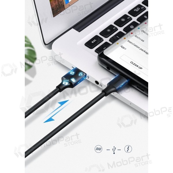 USB cable Ugreen US287 USB to USB-C 3A 1.0m black