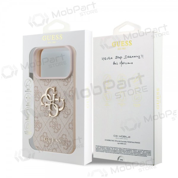 Apple iPhone 17 Pro case -Guess PU 4G Metal Logo- (pink)