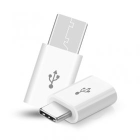 Adapter iš microUSB į Type-C (white)