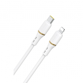 Lightning cable Dudao L25X USB-C to Lightning 1 m 30 W white