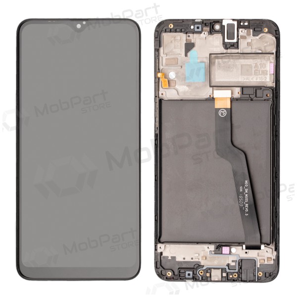 Ekranas Samsung A105 A10 Dual SIM su lietimui jautriu stikliuku and rėmeliu Black original