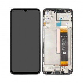 Ekranas Samsung M236 M23 2022 su lietimui jautriu stikliuku and rėmeliu Black original (service pack)