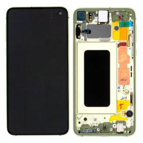 Samsung G970F Galaxy S10e screen (Canary Yellow) (with frame) (used grade A, original)