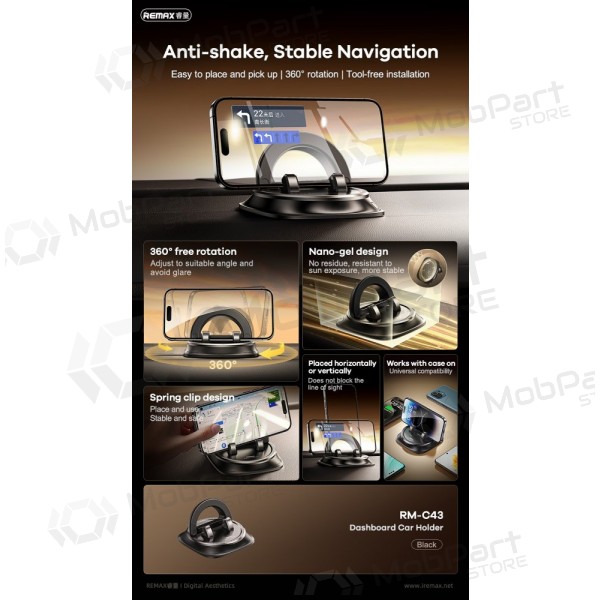 Car phone holder Remax RM-C43 (dashboard) black