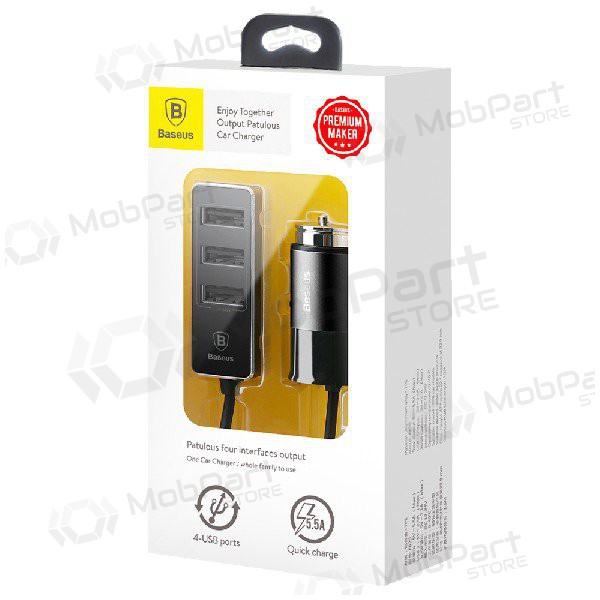 Car charger Baseus CCTON-01 (4xUSB 5.5A) (black)