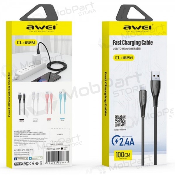 Micro USB cable Awei CL-182M USB-A to Micro USB 1 m black