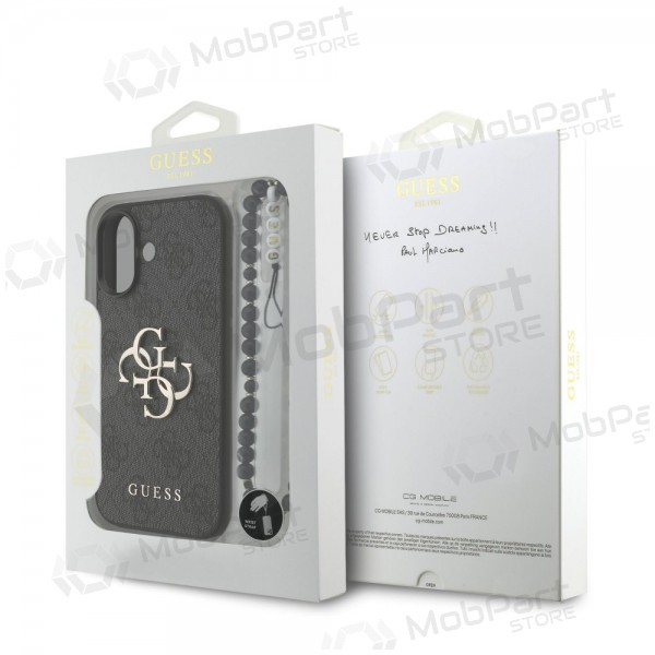 Apple iPhone 17 case - Guess PU 4G Metal Logo Strap (black)