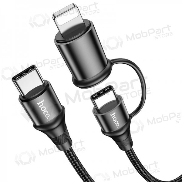 USB cable Hoco X50 2-in-1 Exquisito Type-C - Type-C / Lightning 1.0m (black)