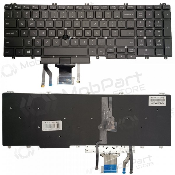 Keyboard DELL Latitude 5500,with pašvietimu and „trackpoint“ Keyboard DELL Latitude 5500,with pašvietimu and „trackpoint“