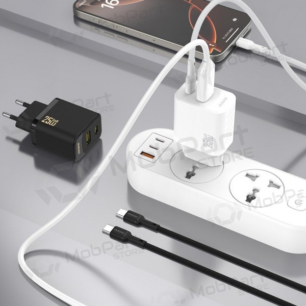 Phone charger Dudao A26TC 25 W GaN USB-C + USB-A with USB-C cable 1 m white