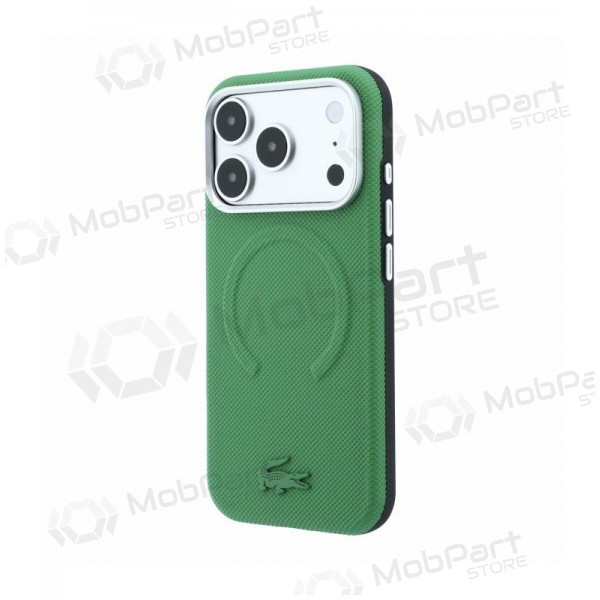 Apple iPhone 18 Pro case - Lacoste PVC Petit Pique Semi Wrap Embossed MagSafe (green)