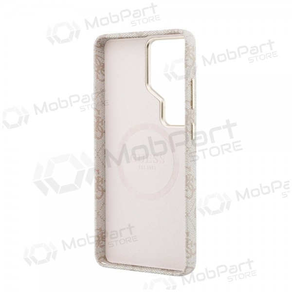 Samsung Galaxy S26 Ultra case -Guess PU 4G Script Metal Logo Magnetic- (pink)