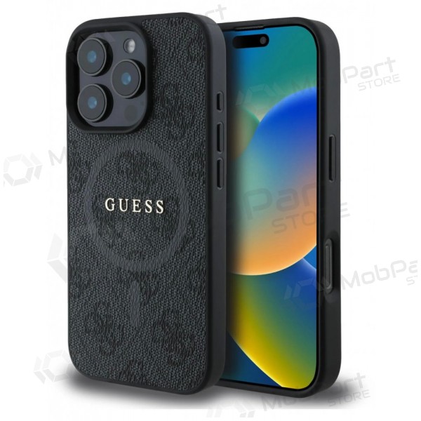 Apple iPhone 16 Pro Max case - Guess PU Leather 4G Colored Ring MagSafe (black)