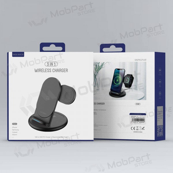 Charger wireless Dux Ducis C7 3in1 Phone, Apple Watch, Airpods 15W (black)