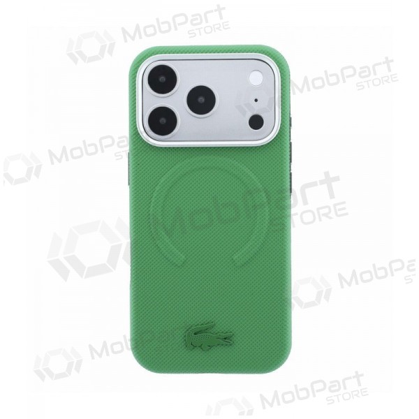 Apple iPhone 18 Pro Max case - Lacoste PVC Petit Pique Semi Wrap Embossed MagSafe (green)