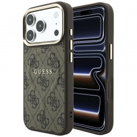 Apple iPhone 18 Pro Max case - Guess PU Leather 4G Gold Frame Embossed MagSafe