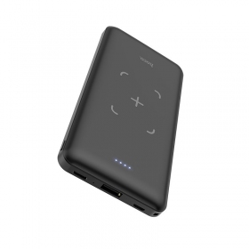 Portable charger / power bank su bevieliu įkrovimu Hoco J50 MicroUSB Type-C Lightning USB 10000mAh black