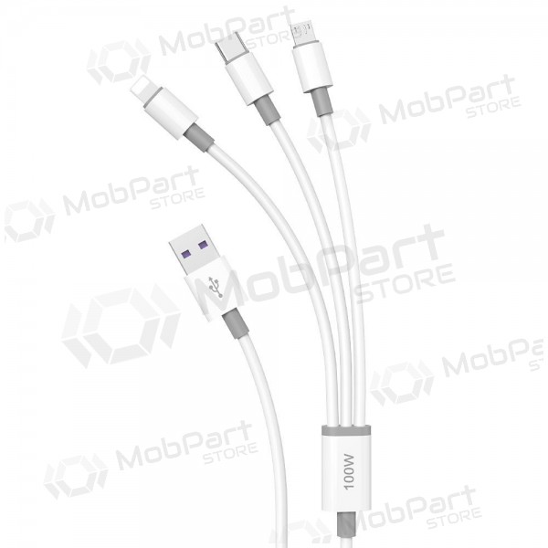 USB cable Dudao L8s-3in1 USB-A to USB-C / Micro USB / Lightning 1.2 m 100 W