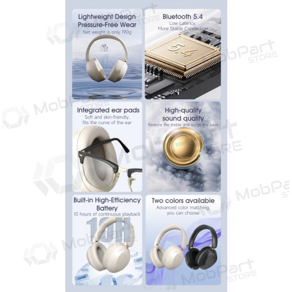 Wireless headphones with microphone Dudao X22Max Bluetooth USB-C white