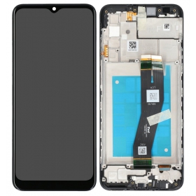 Ekranas Samsung A025G A02s 2020 su lietimui jautriu stikliuku and rėmeliu Black original