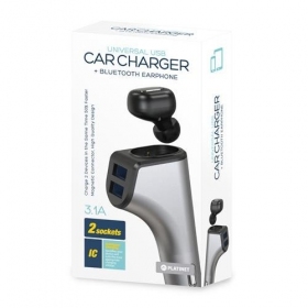 Car charger Platinet + Bluetooth ausinė