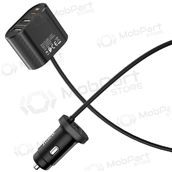 Car charger HOCO Z35 Quick Charge 18W (2xUSB 1xType-C 3A) (black)