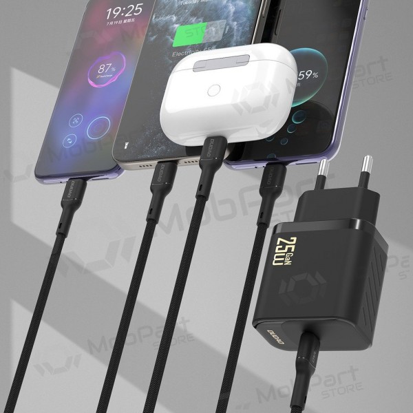 Charger Dudao A27C GaN 25W USB-C + USB-C to USB-C cable 1.0m black