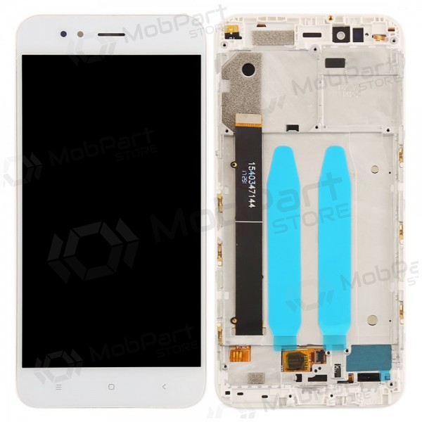 Xiaomi Mi A1 / Mi 5X screen (white) (with frame) (used grade C, original)