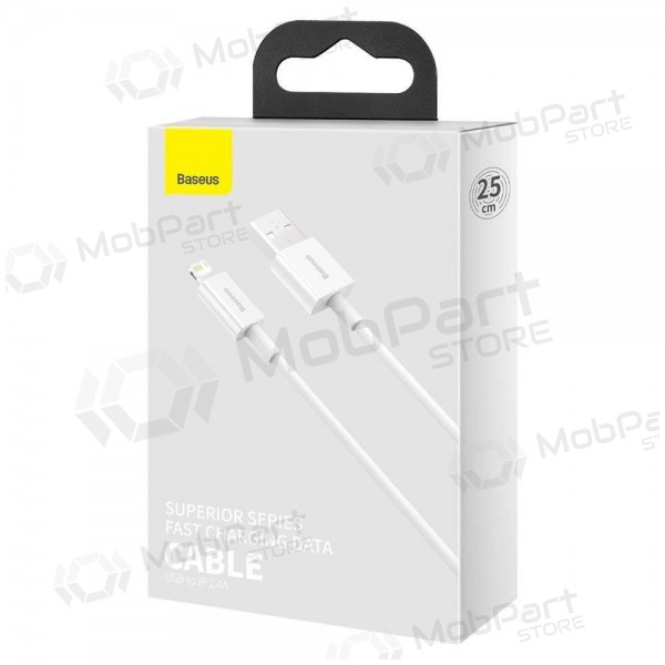 USB cable Baseus Superior Lightning 2.4A 0.25m (white) CALYS-02