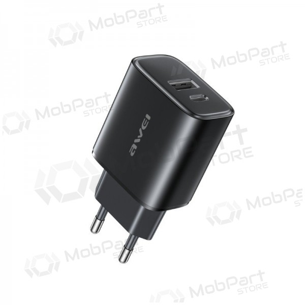Phone charger Awei PD85-EU 22.5 W USB-C + USB-A black