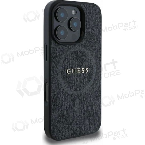 Apple iPhone 16 Pro case - Guess PU Leather 4G Colored Ring MagSafe (black)