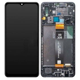 Samsung Galaxy A02 screen (black) (with frame) (original)