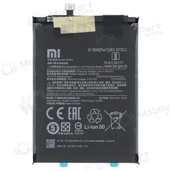 Xiaomi Redmi 9T / Redmi Note 9 battery, akumuliatorius (BN54) (original) Xiaomi Redmi 9T / Redmi Note 9 battery, akumuliatorius (BN54) (original)