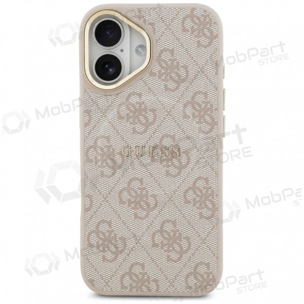 Apple iPhone 17 case -Guess PU Leather 4G Gold Frame MagSafe- (pink)