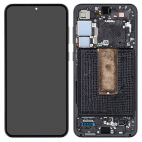 Ekranas Samsung S916 S23+ 5G su lietimui jautriu stikliuku and rėmeliu Phantom Black OLED (real size)