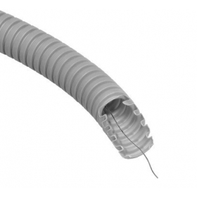 Corrugated pipe with wire 40mm (halogen-free, gray, 25m, 750 N/5 cm, D40) GLOB-EL GL501W
